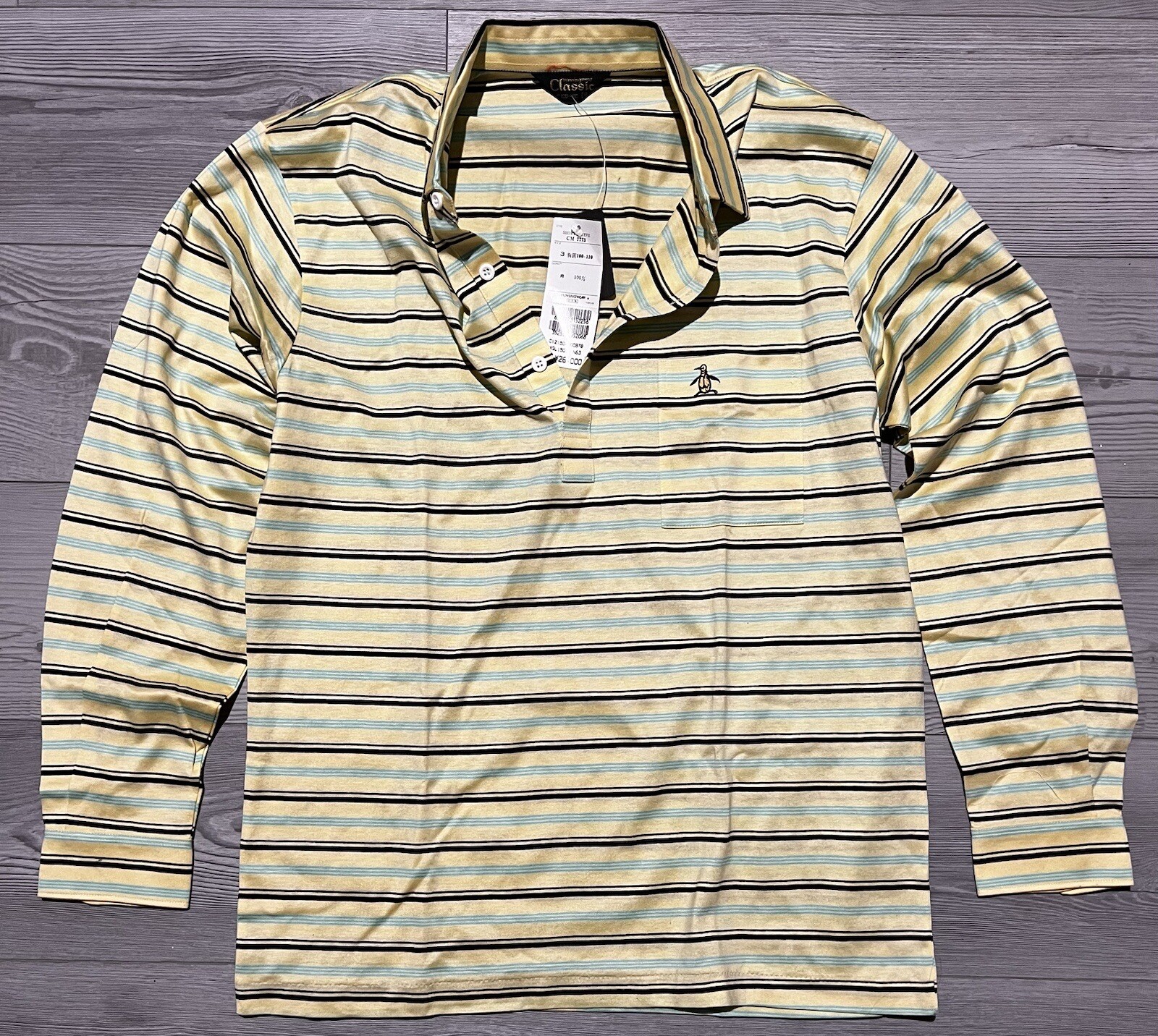 RARE NWT Vintage MUNSINGWEAR GrandSlam Long Sleeve Polo Shirt Size 3L Japan