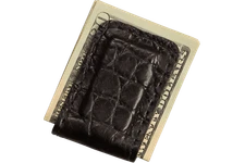 Black Alligator Cash Clip Quality USA Handcrafted