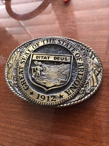 Rare Joe White Arizona State Seal Limited Edition Vintage Brass Belt Buckle - Picture 2 of 4