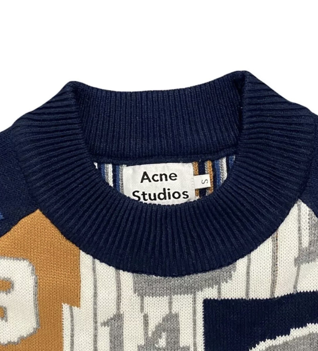ACNE STUDIOS FW15 Multicolor Knit Jerrett Numbers Sweater
