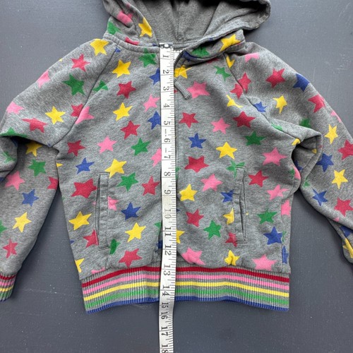 Hanna Andersson Girls Hoodie 110cm 4-6 Gray Rainbow Star Zip Sweatshirt Jacket - Picture 3 of 8
