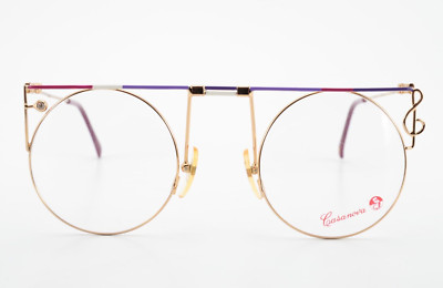 CASANOVA Brille MTC-8 48/22 C.02 Gold Bunt Rund rare 90 Vintage Notenschlüssel