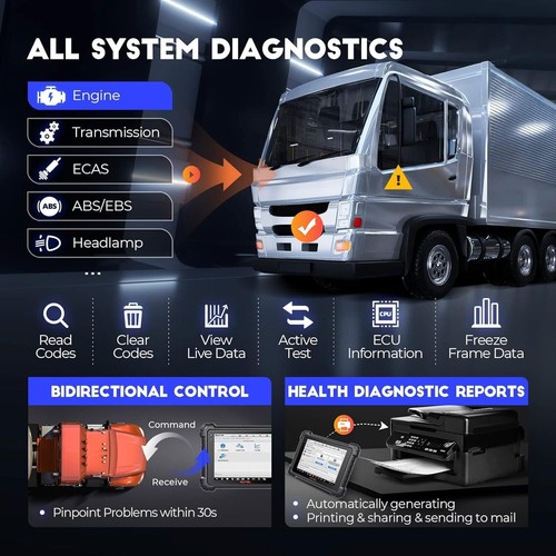 Autel Maxisys MS909CV Diesel Diagnostic Heavy Duty Truck Commercial Scanner Tool - Picture 6 of 18