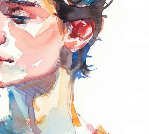 Colorful Face Study 5"x7" Print on Matte Paper | Bold Modern Artwork - Picture 6 of 7