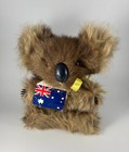 New ListingVintage Real Fur Stuffed Koala Bear Animal Plush w/Tag Realistic 8"H Australia