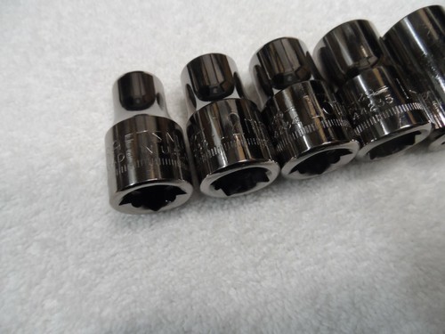 Craftsman 1/2" Drive Metric MM Shallow Socket Set 12pt, NOS USA 10 pcs - Picture 5 of 6