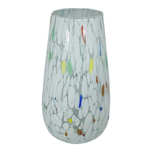 Large Murano Glass Vase White Multi Millefiori 22cm - Picture 4 of 5
