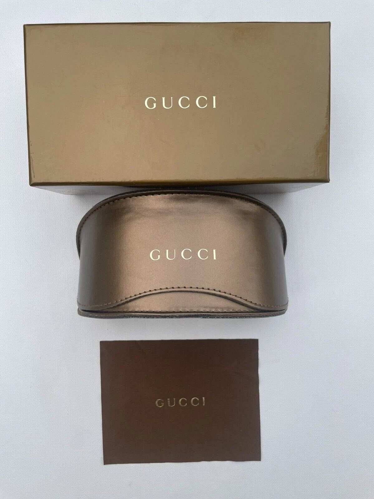 Étui lunettes de soleil authentique Gucci marron avec étui boîte tissu neuf