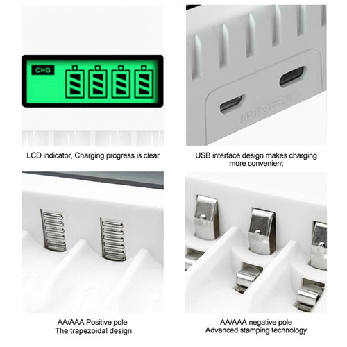 Intelligent Battery Charger 4 Slot For AA AAA NI-CD NI-MH Rechargeable Batteries - Picture 3 of 14