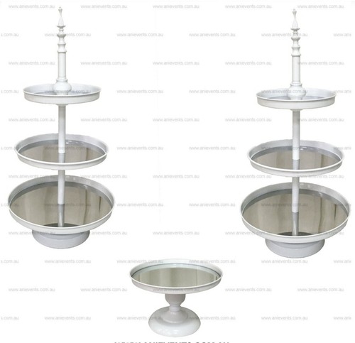 LUX Mirror Cake Stand Cupcake Tray Set Gold Silver Rose Gold Wedding Birthday - Picture 8 of 18