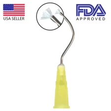PacDent Dental IFlo™ Delivery Prebent 19ga Tips Metal Infusor with brush end
