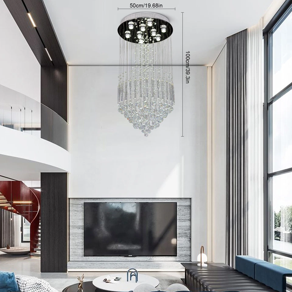 50 см современная стеклянная хрустальная люстра освещение хрусталь потолочное крепление светильники - Изображение 3 из 4