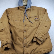 Dickies Canvas Jacket Quilted Lined Hooded Brown XL Men's