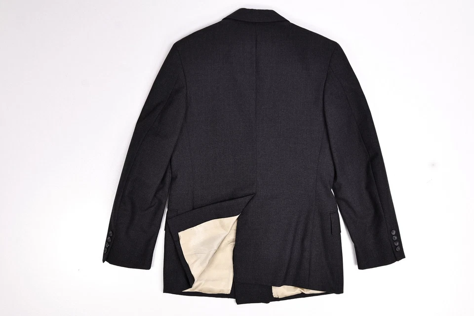 Chaqueta Blazer Vintage Paul Stuart Lana Carbón Sólida Doble Pecho 36 R Foto 4 de 4