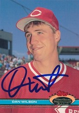 1991 Topps Stadium Club #587 Dan Wilson Signed Rookie Card Cincinnati Reds. rookie card picture