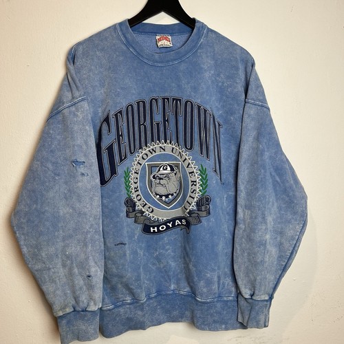 Vintage Vintage 1990er 90er Georgetown University Bulldogs babyblau Sweatshirt XL - Bild 1 von 5