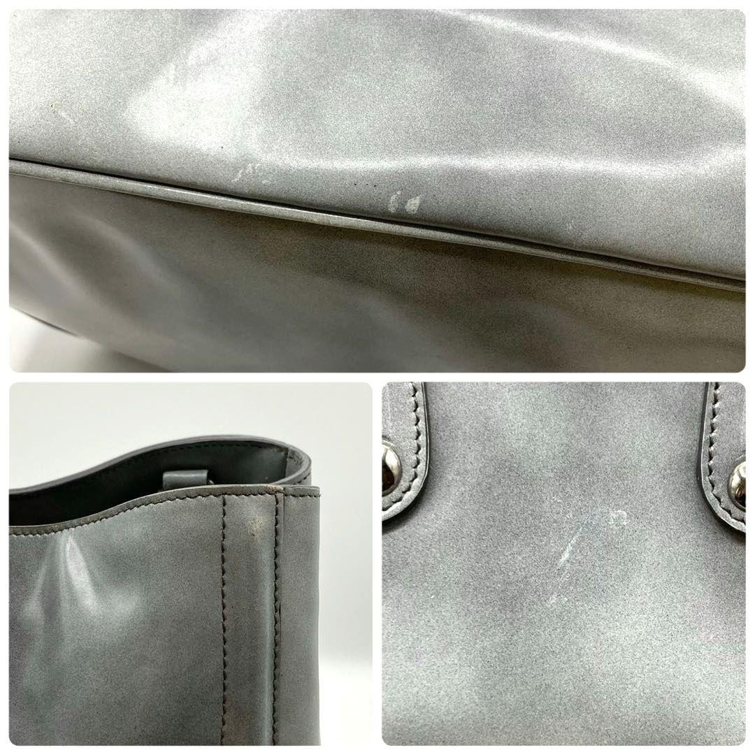 Rare PRADA 2way Handbag Tote Triangle Logo Coated Leather thumbnail 12