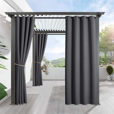 Outdoor Curtains Waterproof - Indoor Outdoor Patio Curtain Blackout  Windpro...