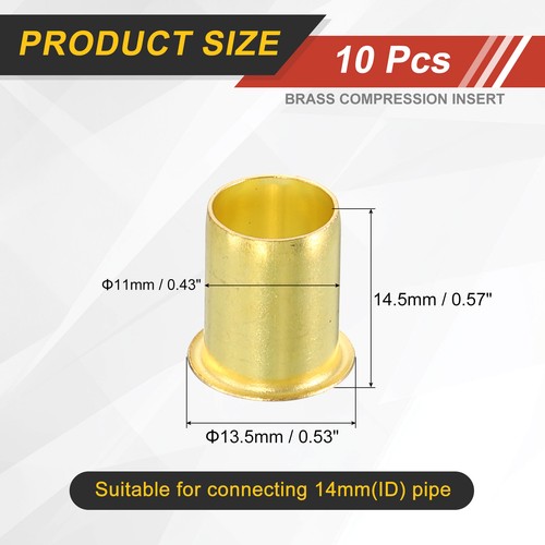 10 piezas aptas para accesorios de compresión de latón ID de tubo de 11 mm (7/16") soporte de tubo - Imagen 2 de 6
