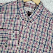 Vintage Chaps Ralph Lauren Shirt Mens XL Plaid Button Down 80s
