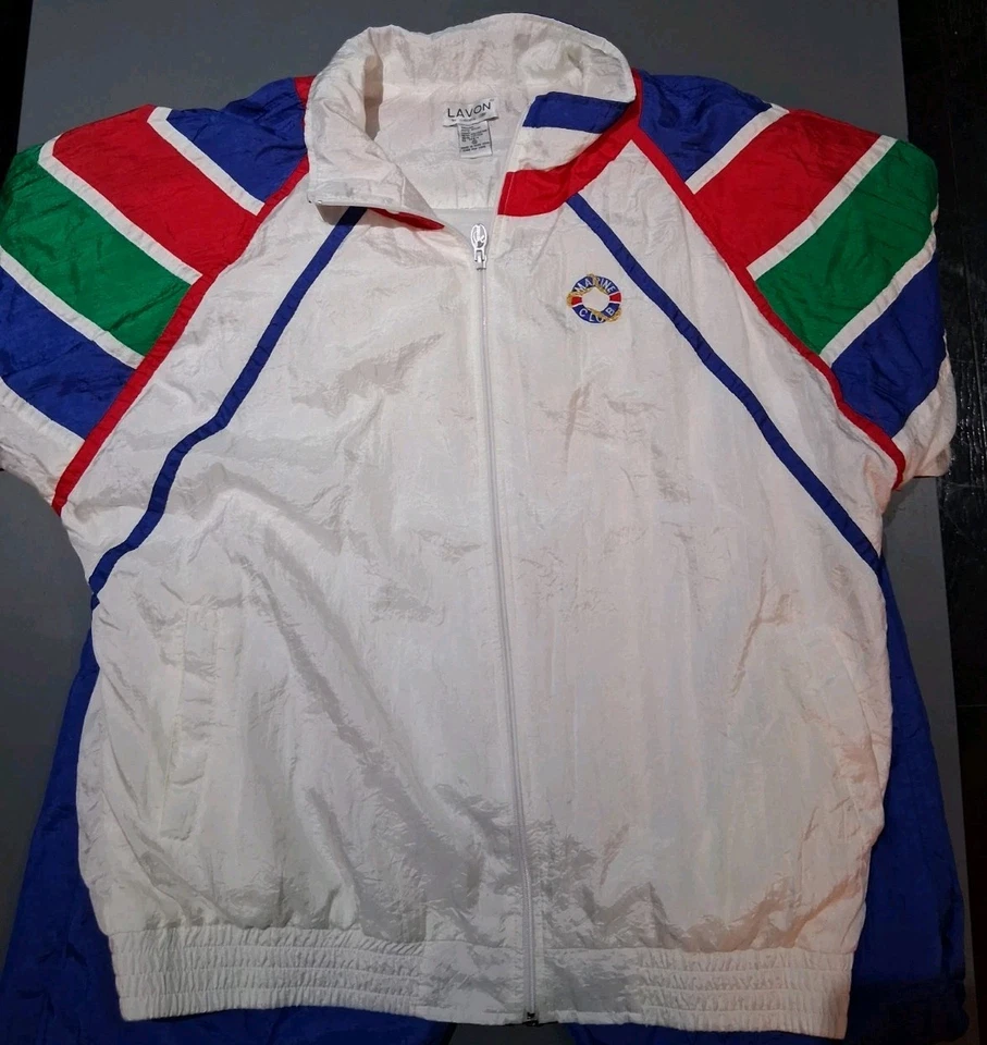 De Colección Lavon Sportswear XL Marine Club Traje de Pista Pantalones Chaqueta Nylon Años 90 80 Forrado Foto 3 de 4