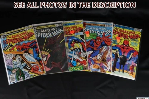 Amazing Spider-Man Comic Lot #185 #186 #187 #188 #189 VF VF+ Bronze Age (HG)