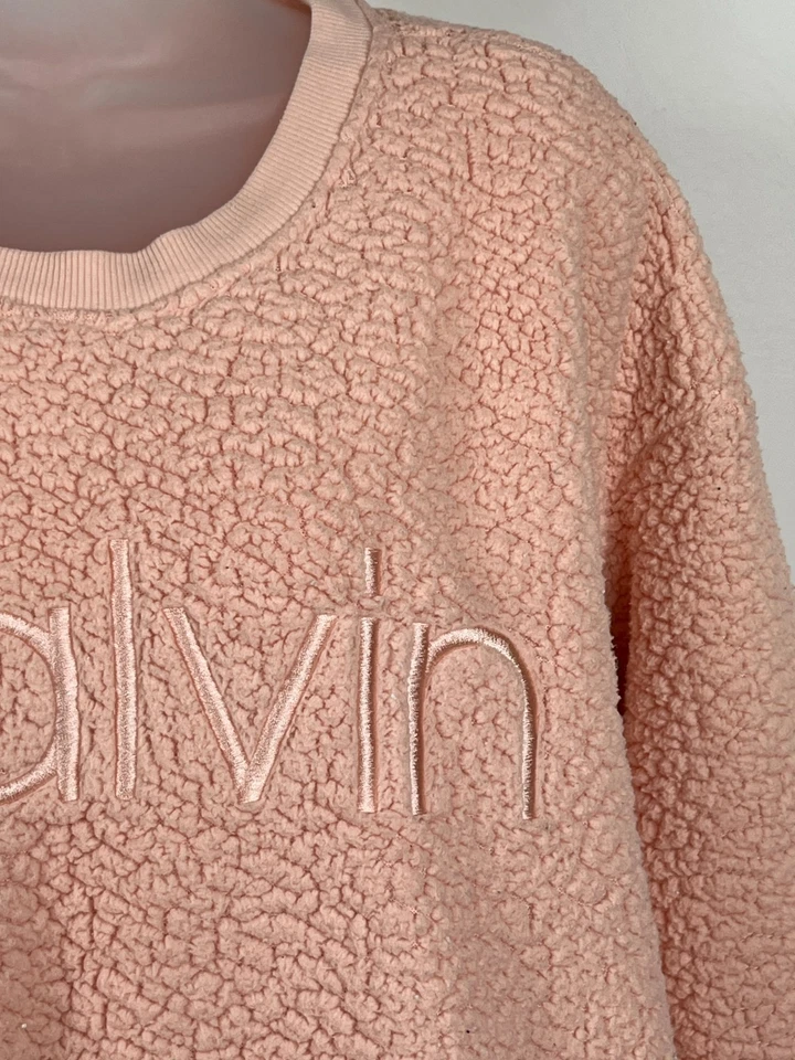 Moletom Calvin Klein Performance feminino tamanho 1X laranja claro pulôver de lã - Imagem 4 de 4