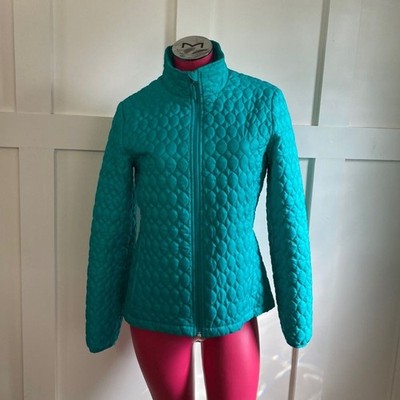 EXC! Lands End PRIMALOFT Quilted Jacket Coat Size Small 6-8 Green Lightweight
