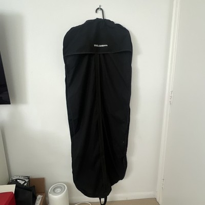 2 Dolce & Gabbana Black Canvas Garment Bag Suit Cover Travel Carrier Logo