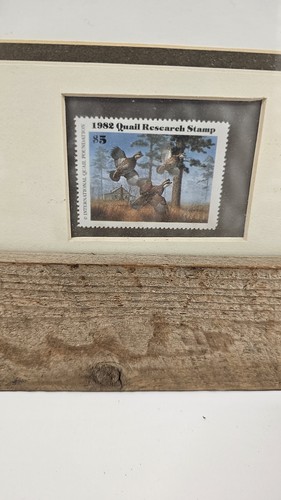 David Maass 1982 International Quail Foundation Stamp Print With Stamp w/Framed - Picture 4 of 16
