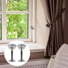 2pcs Vorhang Vorhangsteuertüre Wall Wall Quaste Haken (Silber)