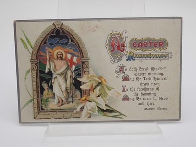 An Easter Remembrance Embossed Antique Postcard