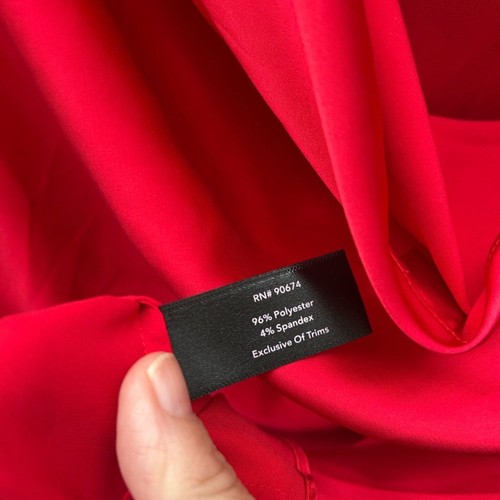 Boston Proper red XS y2K satin cowl neck Lorelei blouse quiet luxury Officecore - Picture 5 of 5