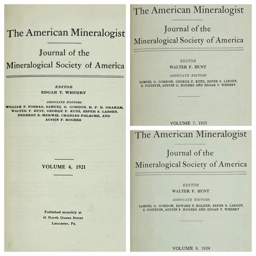 The American Mineralogist (9 misc. volumes from 1921-1934, #6-19) Walter Hunt - Picture 5 of 13