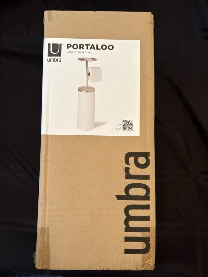 Umbra Portaloo - Soporte de papel higiénico moderno blanco NUEVO caja abierta Foto 2 de 4