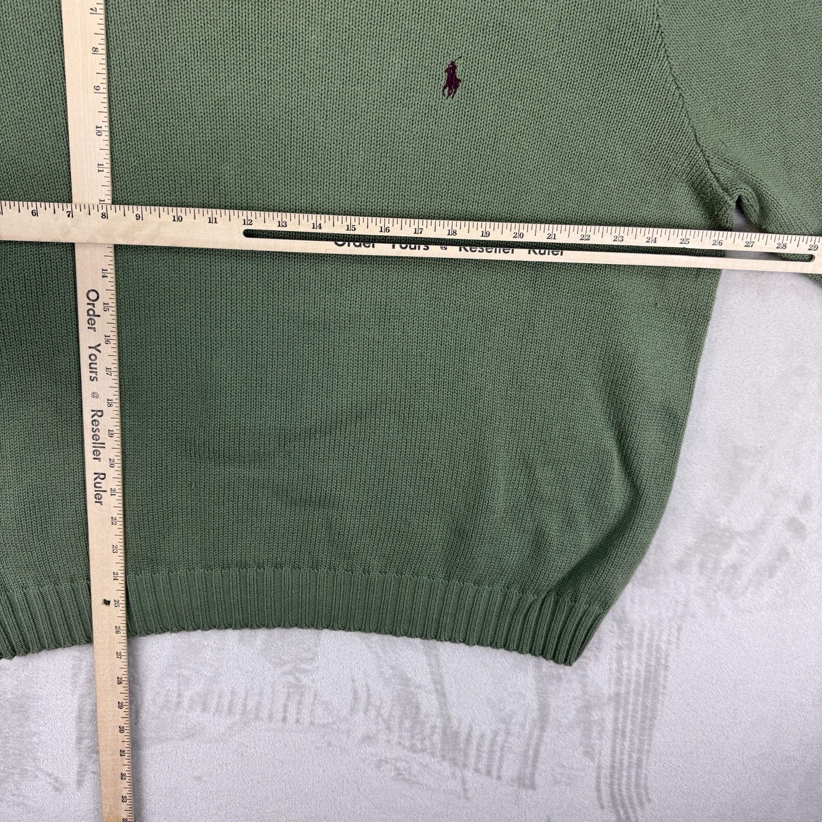 Polo Ralph Lauren Men’s Sweater XXL Green Cotton Knit Crewneck Y2K Preppy thumbnail 6