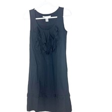 Diane Von Furstenberg Ruffled Sleeveless Wool Silk Blend Shift Dress 4