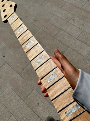 NEW 5strings gloss 20frets Natural Flame Maple Jazz Bass Guitar Neck 34in
