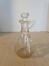 Vintage Cruet Anchor Hocking Clear Glass Vinegar Oil Cruet & Stopper Kitchen 6"