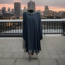 Eliza J Embellished Jewel Neckline Evening Dress