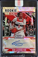 2024-25 Panini Silhouette Bub Carrington Rookie Ticket Auto Cracked Ice /25