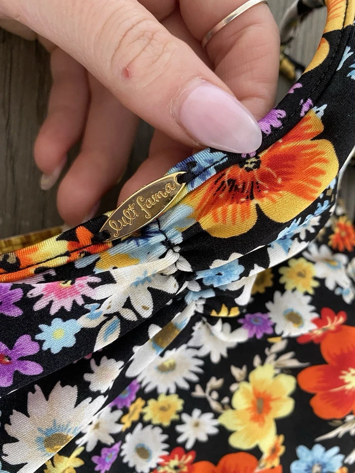 Luli Fama Bikini Swim Bottom L Havana Club Tie Side Brazilian NWT Multicolor - Image 3 of 4