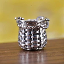 VTG Brown County Baskets Berry Basket Sterling silver pendant, 925 mini charm