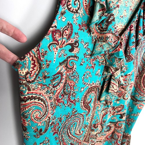 LRL Ralph Lauren Ruffled Paisley Feminine Sleeveless Blouse Top 1X - Picture 4 of 8