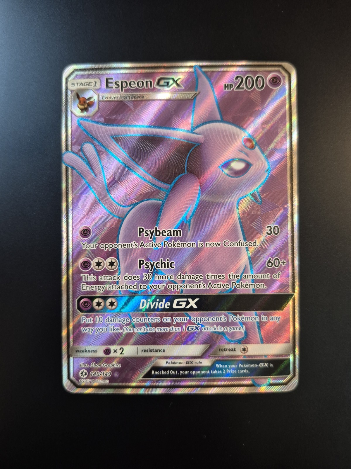 Espeon GX Full Art Ultra Rare Holo Card 140/149 Sun And Moon Nm/m