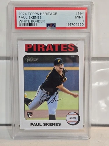 2024 Topps Heritage High Number Paul Skenes #594 White Border RC Mint PSA 9 MINT