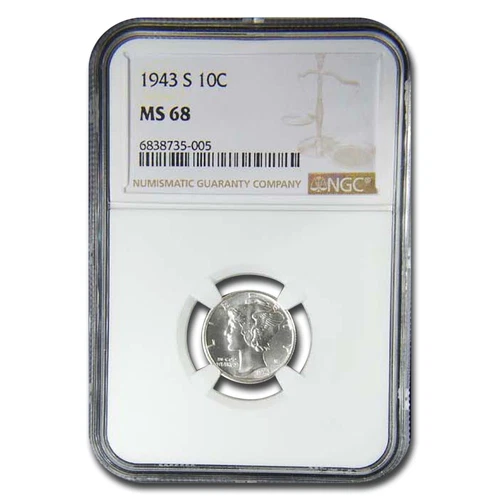 1943-S Mercury Dime MS-68 NGC