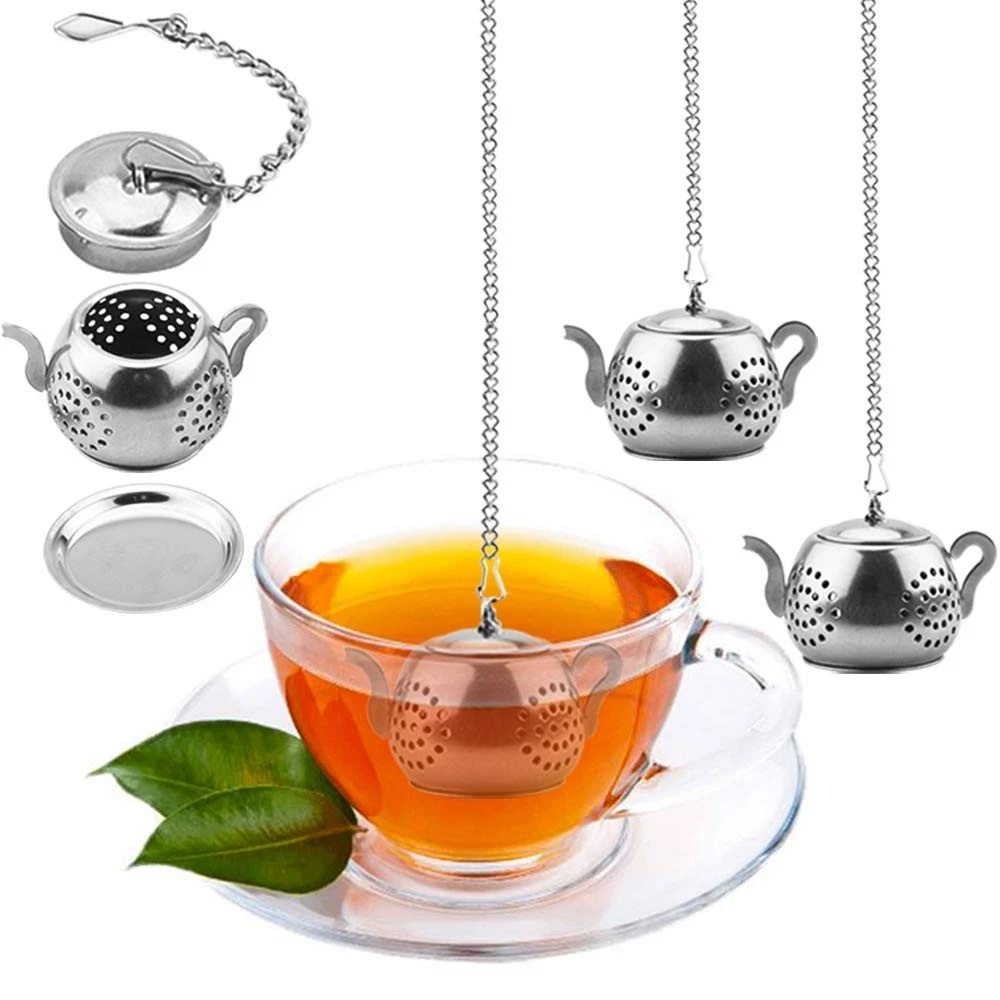 Loose Leaf Tea Infuser, 4PCS Tea Strainer Stainless Steel Tea with Chain and ...