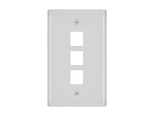 Monoprice 1-Gang Wall Plate for Keystone, 3-Port, White, 