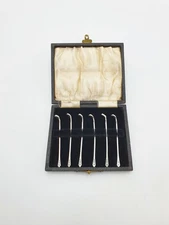 Nice Set of Six Art Deco Sterling Silver Golf-Themed Cocktail Sticks - 1935